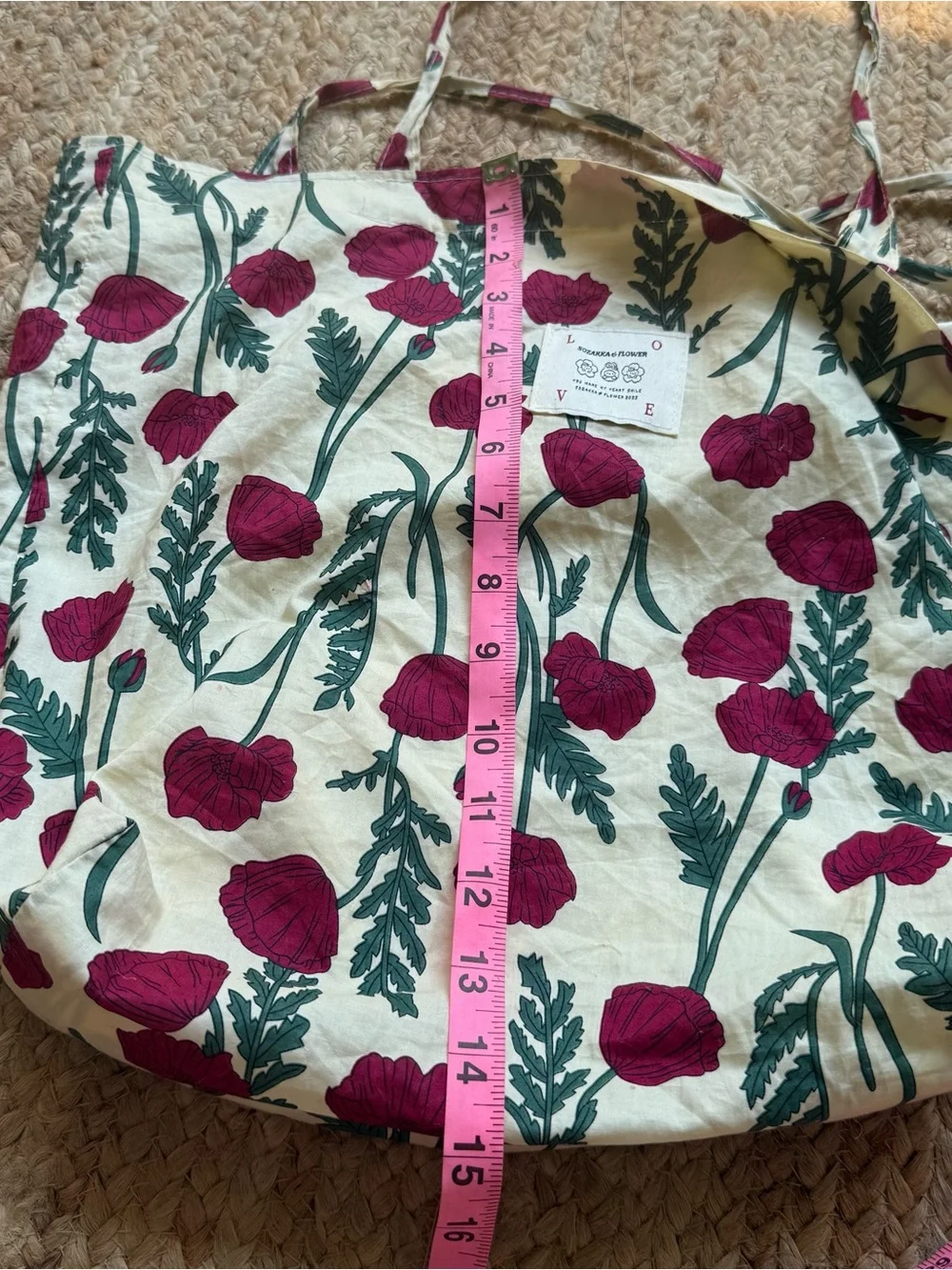 Sozakka & Flower Tote Floral Fabric Purse Hippie 90s Y2K Boho Coastal Cowgirl